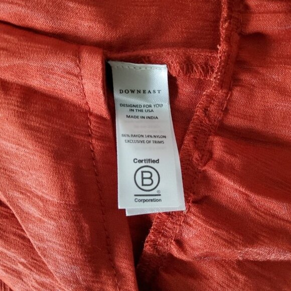 DownEast Elora Long Sleeve Dress In Red Ochre Size XL - Picture 7 of 9